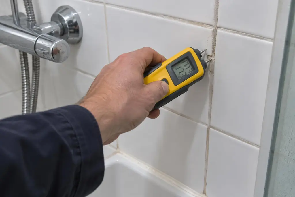 Lekdetectie Badhoevedorp – vochtmeter op badkamertegels bij de douche