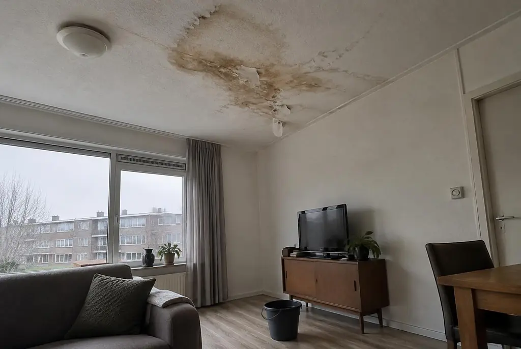 Lekdetectie Badhoevedorp – vochtplek op het plafond onder een badkamer